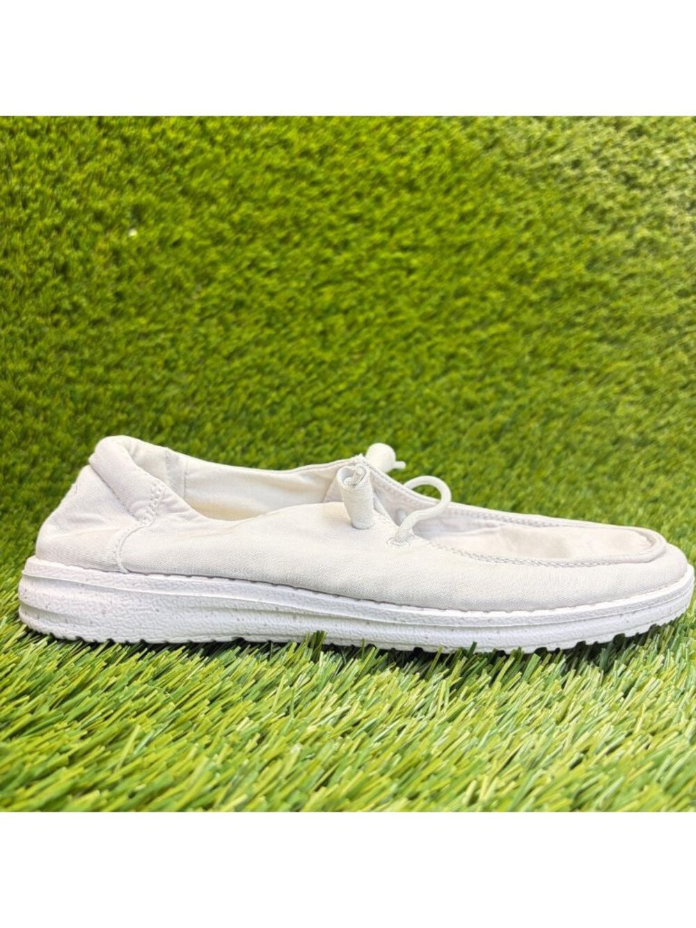 Hey Dude Wendy Slub Canvas Womens Size 7 Gray Athletic Casual Slip-On Shoes